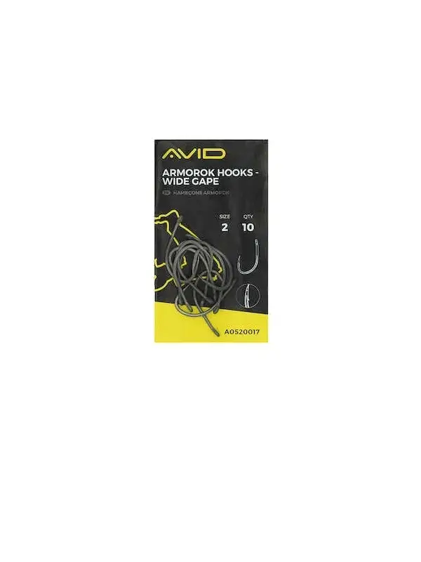 Doar azi Avid Carp, Carlige Armorok, Wide Gape, 10buc.