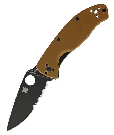 Spyderco Tenacious Brown G10 Blk Serr SC122GPSBBN Lichidare de stoc