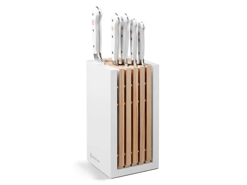 Promoție Bloc Wüsthof Classic White cu cuțite - 5 părți Santoku