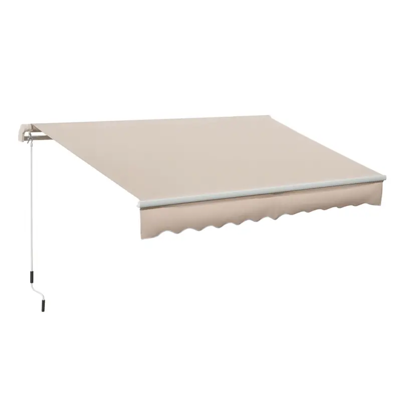 Outsunny Copertină Extensibilă pentru Exterior, Copertină Roll-Up cu Deschidere Manivelă, 295x200 cm, Bej Ofertă exclusivă