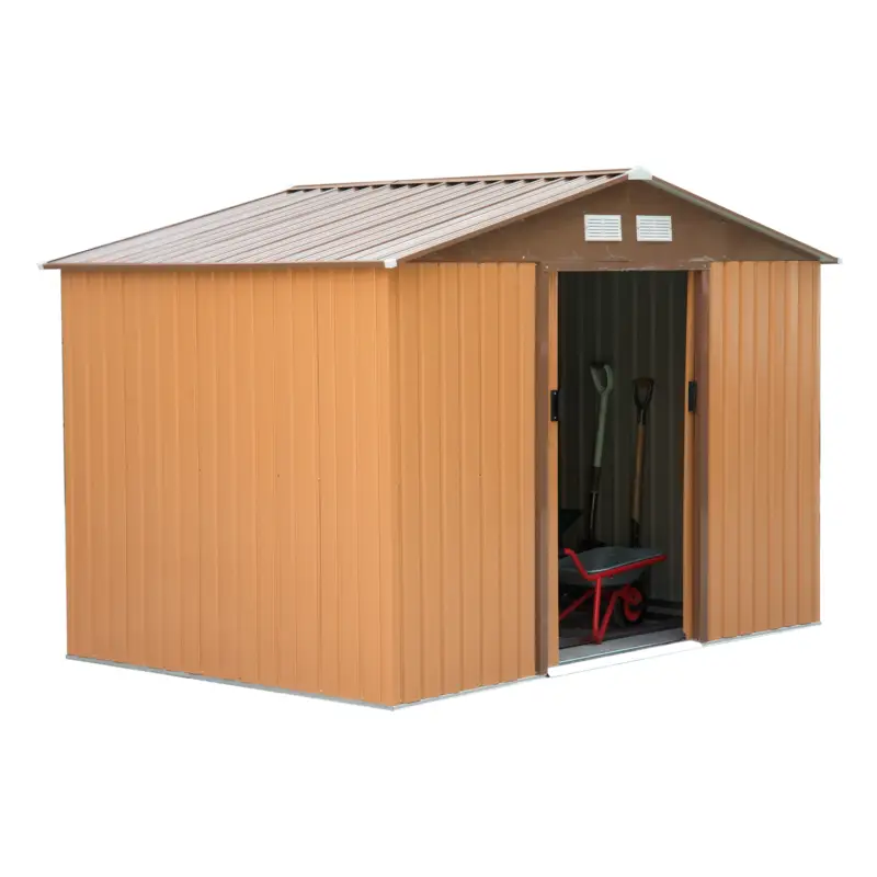 Outsunny Casuta Gradina Fier Maro 277×191×192 cm – Magazie Spatioasa Retur ușor
