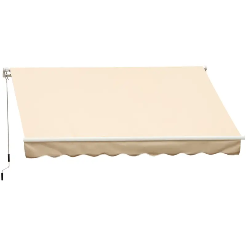 Plată securizată Outsunny Perdea Parasole Rulou de Perete de Extern Impermeabil in Aluminiu, Bej, 3x2.5m