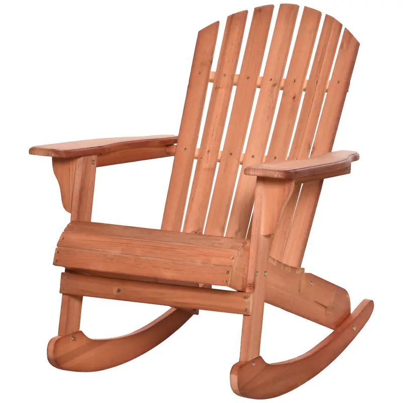 Outsunny Scaun Adirondack Impermeabil din Lemn pentru Grădină și Exterior, 77x94x97 cm, Lemn Natural Promoție