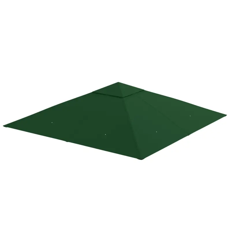 Outsunny Acoperis de Schimb 3x3m, Prelata de Schimb pentru Foisor de Gradina din Poliester cuOrificiu de Ventilatie, Verde Ofertă limitată