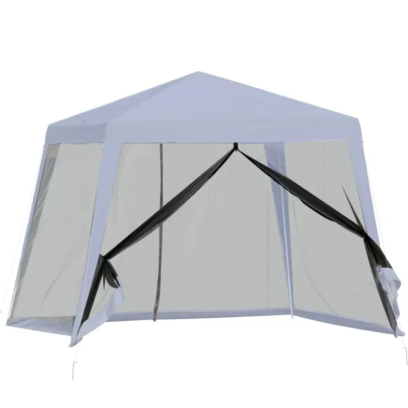 Calitate înaltă Outsunny Foisor de Gradina 3x3m cu Plasa de Tantari din Poliester si Metal