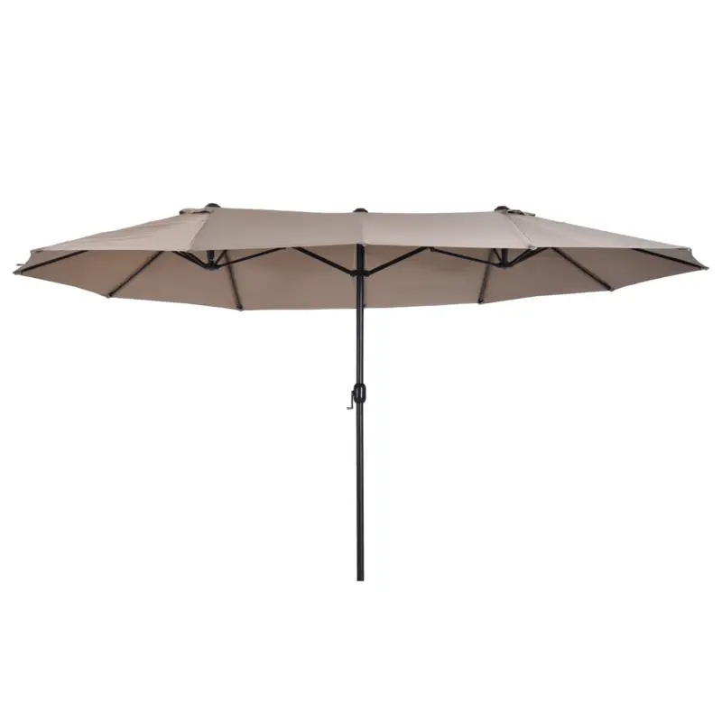 Ofertă limitată Outsunny umbrele de gradina dubla 4.6m pentru gradina si piscina Ecru