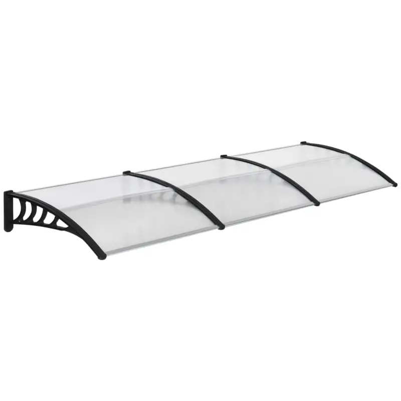 Plată sigură Outsunny Copertina Exterior – Policarbonat & Aluminiu pentru Usi & Ferestre