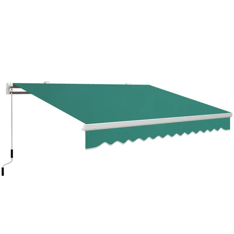 Outsunny Copertina Soare cu Manivela Husă rezistentă la apă 395x245cm Verde Expediere rapidă