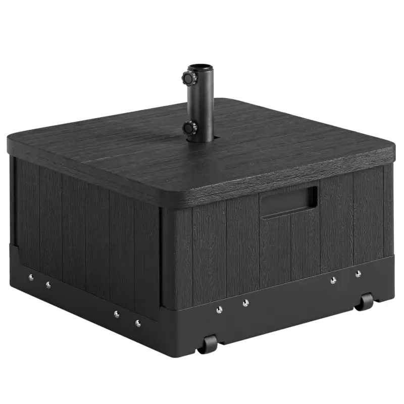 Outsunny Bază pentru Umbrelă 3-în-1 Umplută Multi-Funcțională Măsuță de Cafea și Jardinieră, Negru Reducere extra