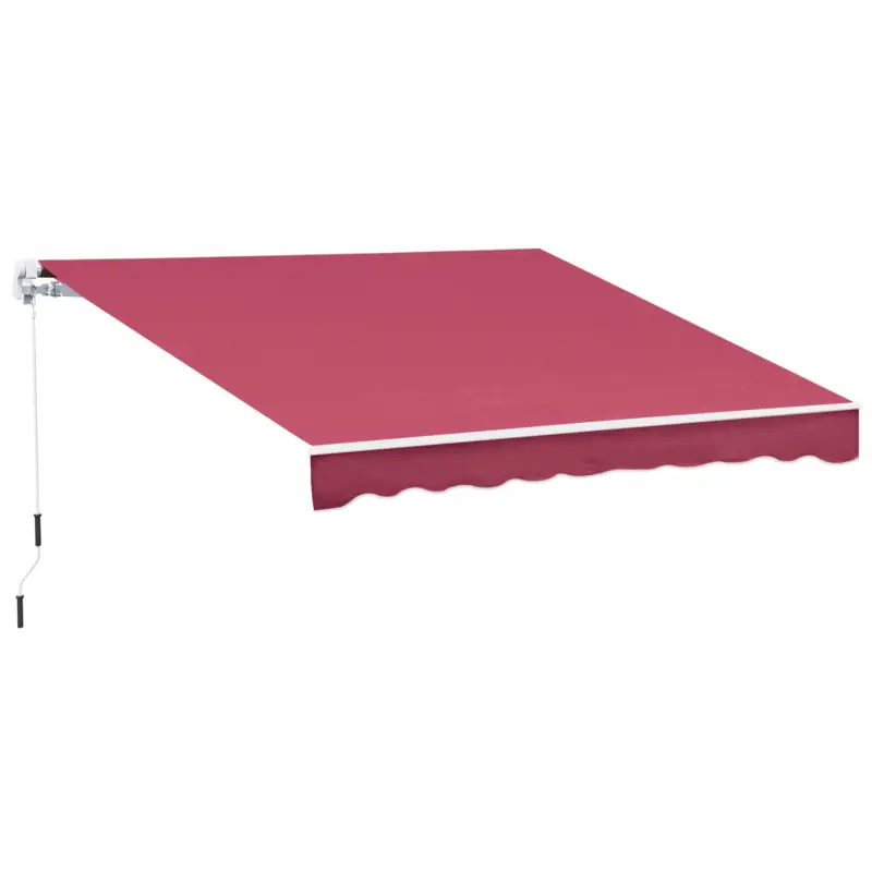 Outsunny Copertina Soare cu Manivela Husă rezistentă la apă 395x245cm Rosie Mai ieftin