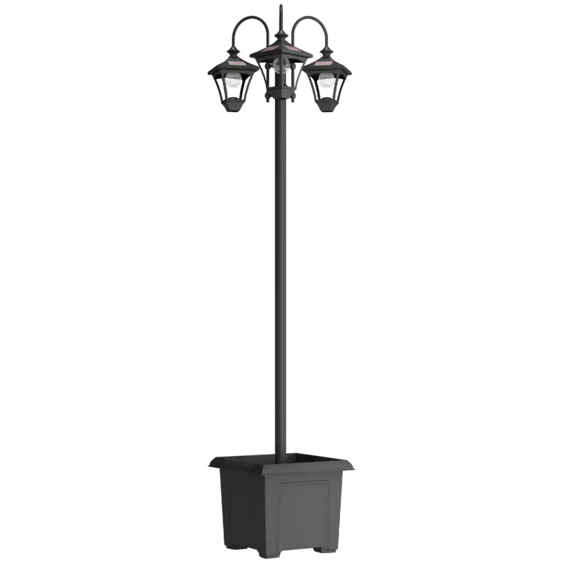Premium Outsunny Stâlp solar pentru grădină