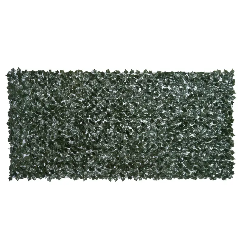 Outsunny Gard Artificial, Gard Viu Artificial 150x300 cm din PE Anti-UV, Gard Artificial pentru Garduri cu Frunze, Verde Închis Nu rata