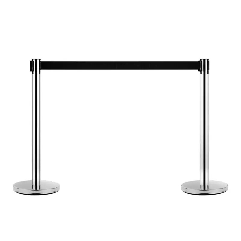 HOMCOM 2 stalpi de ghidare cu banda, Ф32x90cm, negri Preț redus