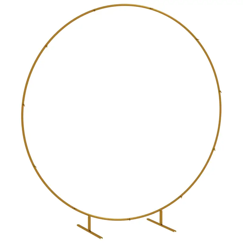 Reducere de preț Outsunny, Arc de grădină, Pentru Baloane, Oțel, 222 x 60 x 224 cm, Tonuri aurii