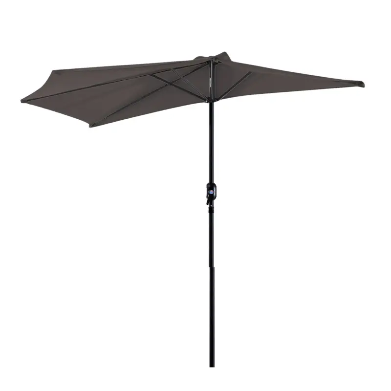 Cumpără online Outsunny Umbrela Semicirculara de Perete pentru Gradina cu Deschidere cu Manivela din Poliester, Gri 269x138x236cm