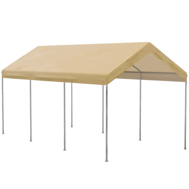 Discount Outsunny Garaj Tip Cort, 6x3m, Portabil, Copertină Impermeabilă PE, Adăpost Auto și Depozitare Grădină, Cadru Metalic Robust