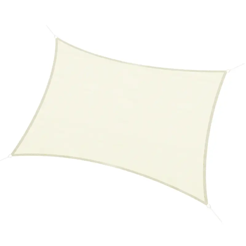 Chilipir Outsunny Cort Parasolar Pătrat din HDPE, Crem, 3x4m
