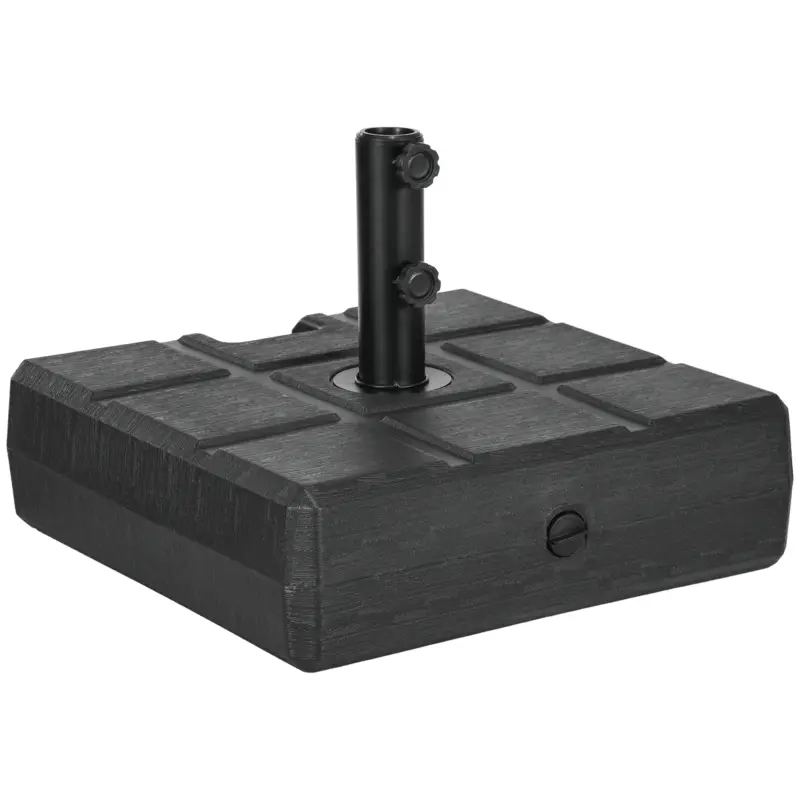 Preț promoțional Outsunny Bază pentru Umbrelă de Grădină 3,5 m cu Mânere, din HDPE și Oțel, 49x49x36,5 cm, Negru