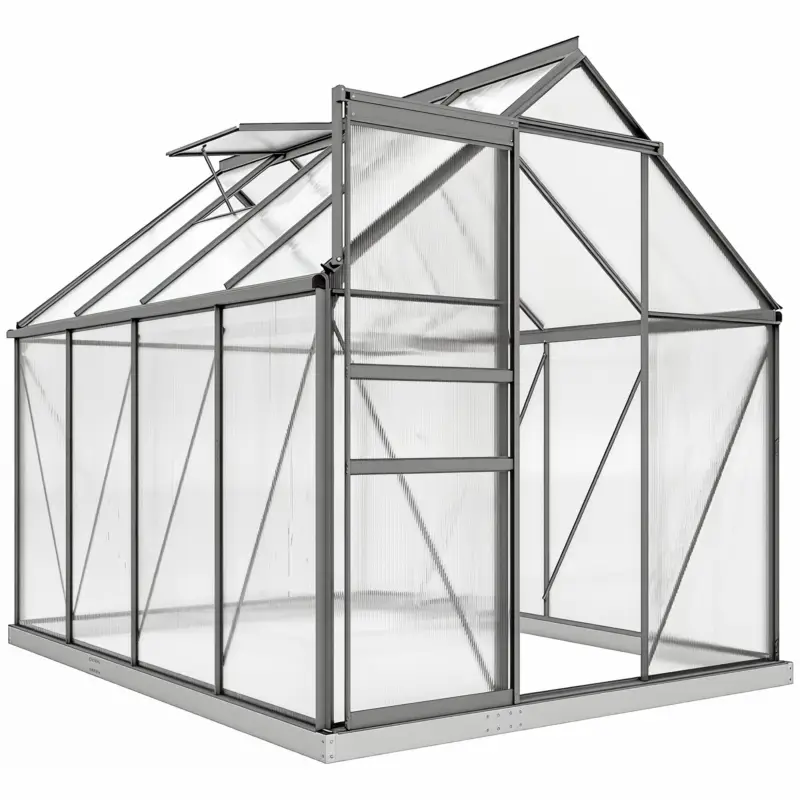 Reduceri Outsunny Sera Walk-In Aluminiu & Policarbonat – Ventilatie si Jgheab