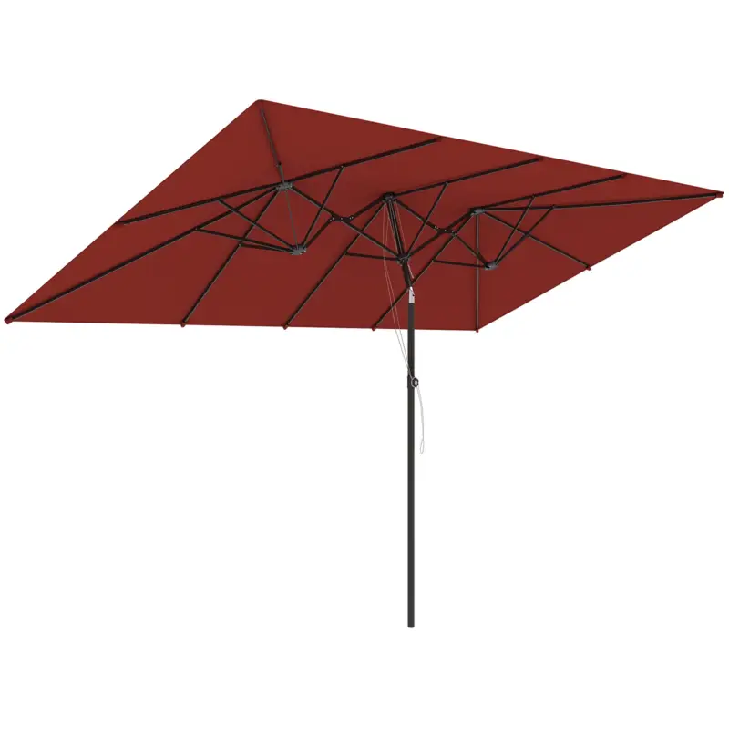 Outsunny Umbrelă mare de soare, reglabilă pe înălțime, înclinabilă, 150x295x170-214 cm, Vișiniu Noutate