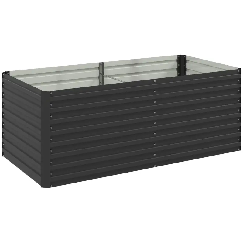 Outsunny Jardinieră ridicată galvanizată dreptunghiulară pentru exterior - fund deschis - 160 x 80 x 60 cm, gri Reducere extra