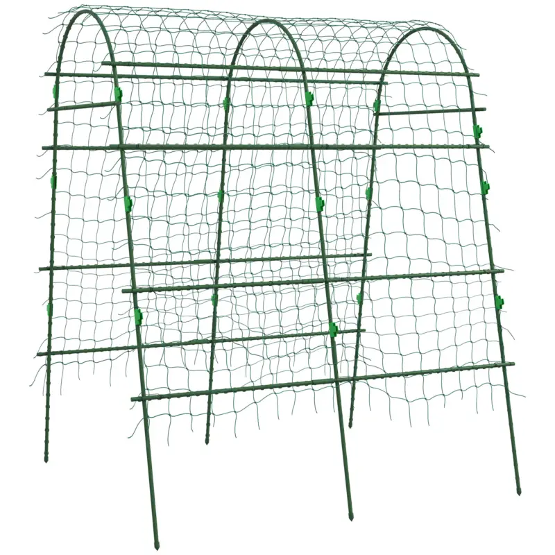 Preț mic Outsunny Arc mare pentru cățărători, plasă de protecție pentru păsări, montaj ușor, metal, 144 x 167 x 206 cm