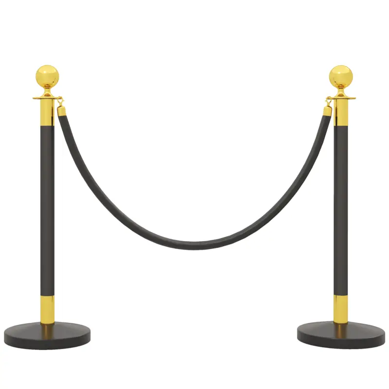 HOMCOM Stâlpi de Ghidare cu Funie de Catifea de 1,5 m și Bază de Umplut, din Oțel Inoxidabil, Ø32x96 cm, Negru Ofertă