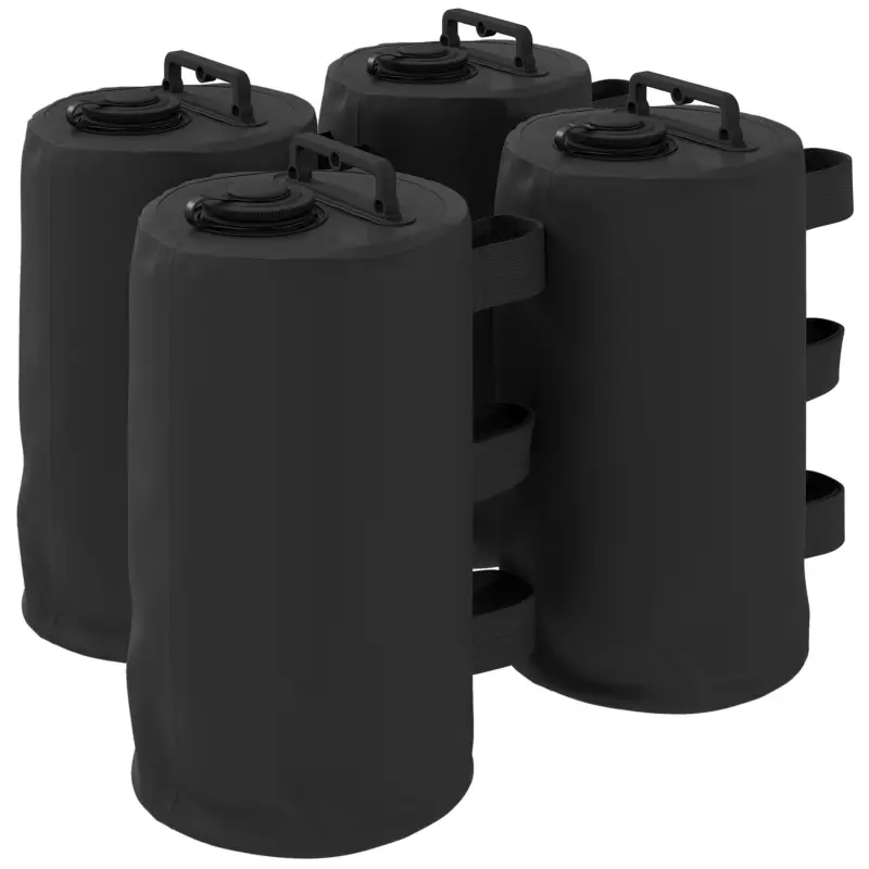 Noutate Outsunny Set de 4 Saci Greutăți pentru Pavilion, Saci pentru Cort de Grădină, Negru