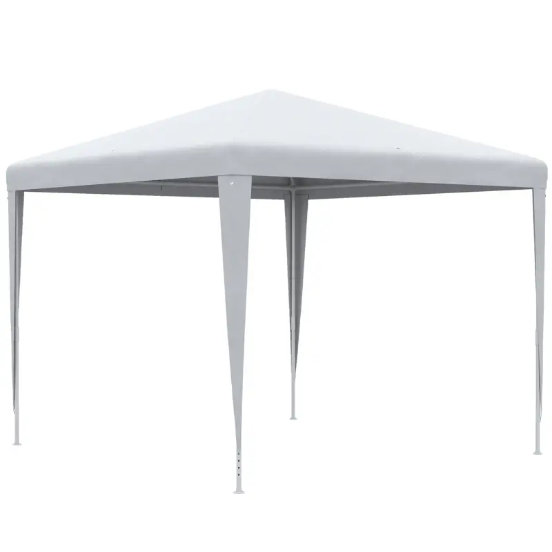 Outsunny Foișor de Grădină cu Cadru din Oțel pentru Exterior și Interior, 2.7x2.7m Alb Plată sigură