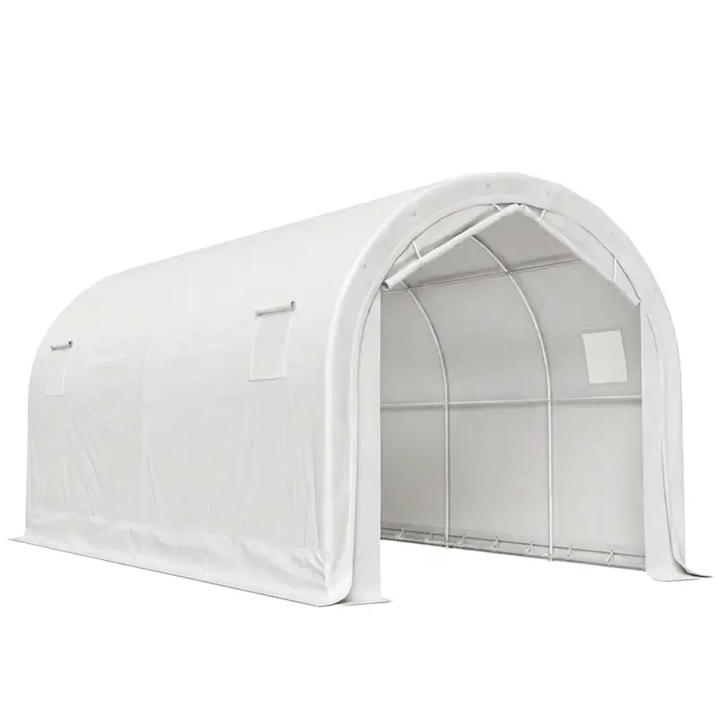 Comandă acum Outsunny Garaj Exterior pentru Mașină 3x6 m Impermeabil cu Țesătură PE Rezistentă Cadru Metal Galvanizat UPF 30+ Alb
