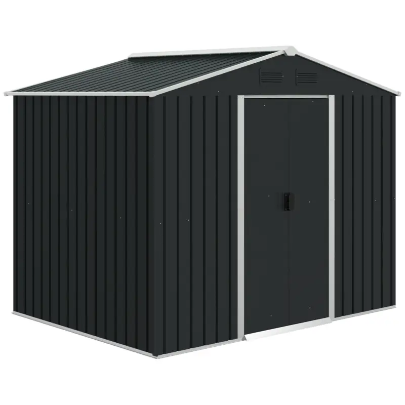 Lichidare de stoc Outsunny Magazie de depositare Gradina cu 2 usi Glisante de ventilatie, Otel