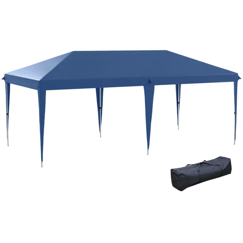 Comandă acum Outsunny Tonelă de grădină tonelă pliabilă pop-up sac inclus oțel epoxid Oxford înaltă densitate 6 x 3 m bleu