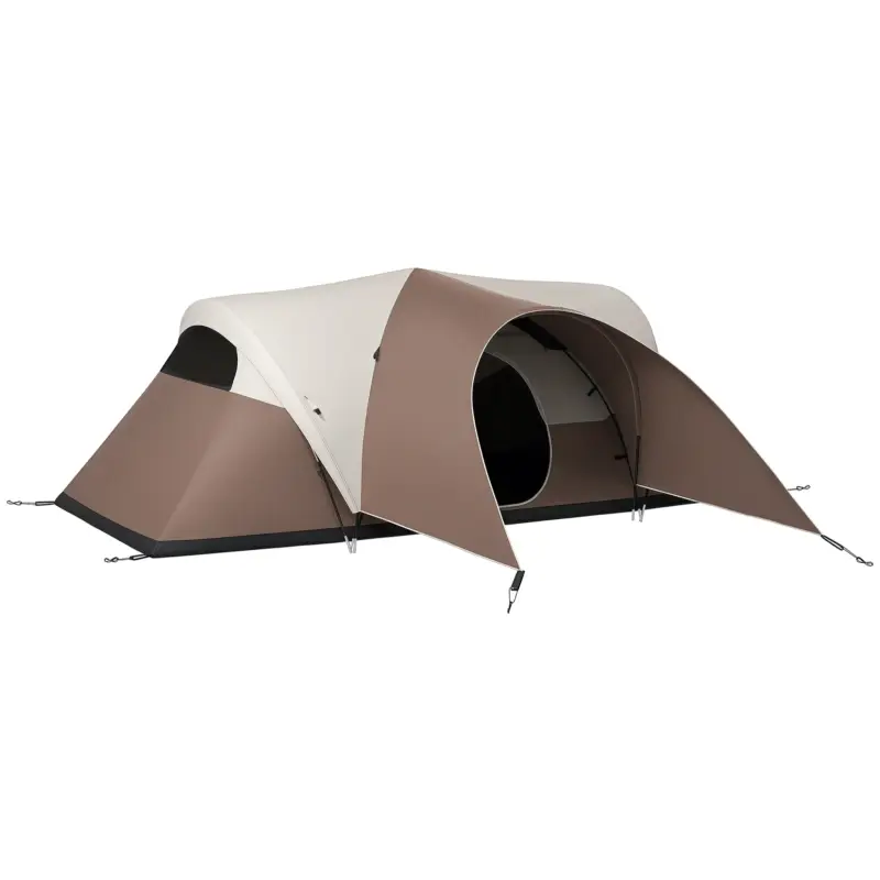 Retur ușor Outsunny Cort de camping pentru familie 5-6 persoane impermeabil, ușor, ventilat cu sac de transport, 550 x 300 x 198 cm