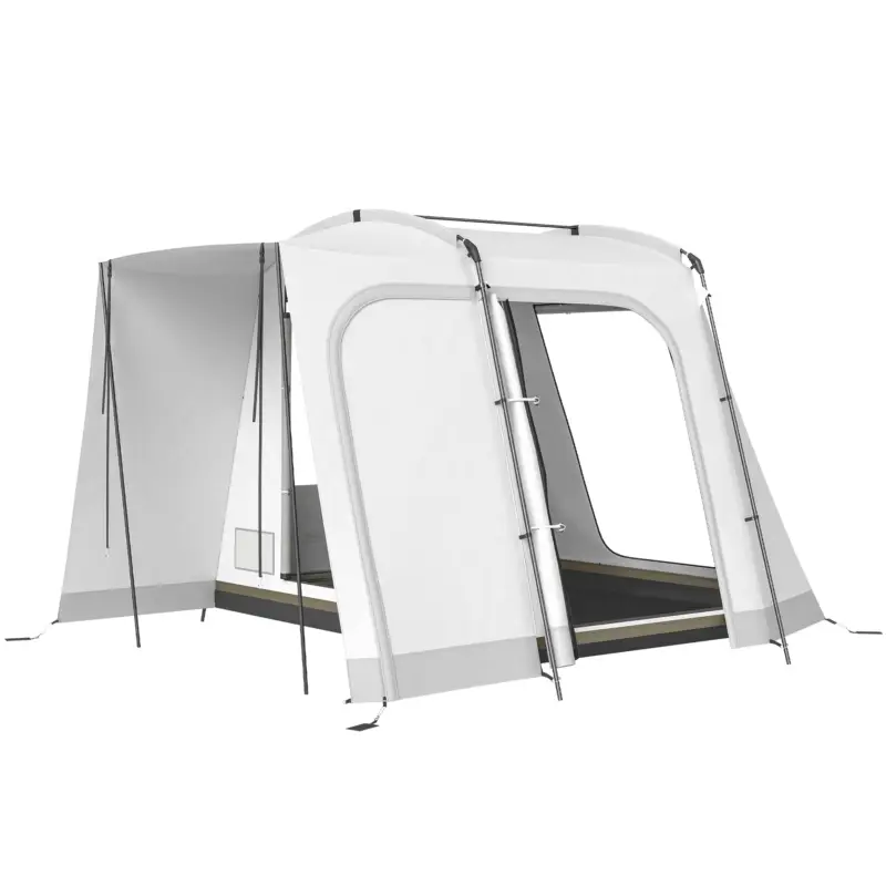 Outsunny Cort hayon pentru 2-4 persoane, 320 x 280 x 205 cm, cort auto 2 în 1 impermeabil, cort tip tunel cu 4 uși, fereastră, prelată pentru podea Preț redus