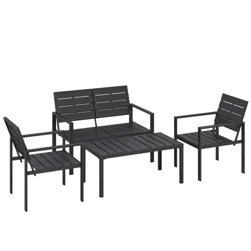 Outsunny Set Mobilier de Grădină cu Canapea, Fotolii și Măsuță, Ideal pentru Exterior Noutate