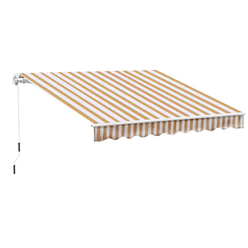 Comandă acum Outsunny Markiză cu manivelă, markiză cu braț articulat, protecție solară, montare pe perete, balcon, Alu Berge 300 x 250 cm