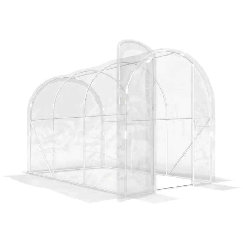 Outsunny Seră tunel de grădină 3 x 2 x 2 m 6 m² cu ușă pe balamale, prelată PE 150 g/m² pentru Legume, Plante, Flori Livrare rapidă