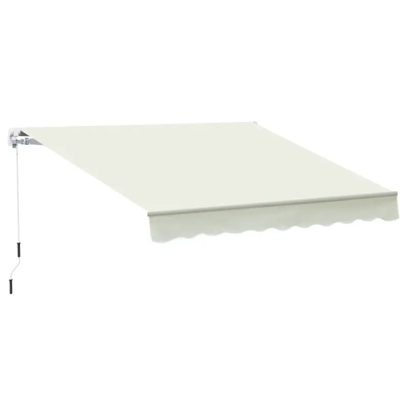 Outsunny Copertina pentru soare tip rulou cu manivela, din aluminiu si poliester, 295x245cm, alb Preț redus