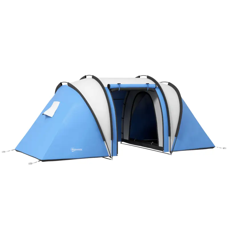 Outsunny Cort de camping pentru 4-5 persoane cu 2 dormitoare Popular