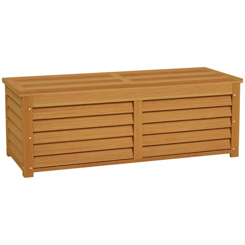Outsunny Cutie de depozitare pentru grădină din lemn, capacitate 176L, cu mâner, dimensiuni 130 x 50 x 45 cm. Livrare expres