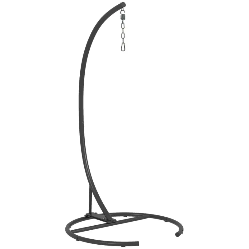 Outsunny Suport pentru Scaun Suspendat cu Bază Stabilă Cadru metalic Suport pentru Leagăn Ø102x195 cm Negru Preț mic
