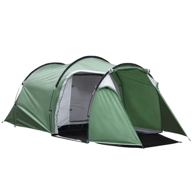 Outsunny Cort de Camping Familial 2-3 Persoane Pliabil Impermeabil Anti-UV 20+ cu Vestibul 426x206x154 cm Verde Bestseller