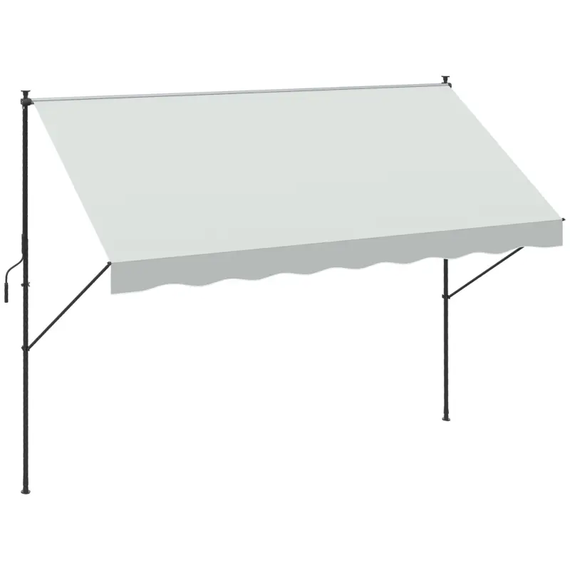 Outsunny Copertină Manuală Retractabilă 300x175x210-310 cm Reglabilă cu Manivelă Protecție Solară UV40+ pentru Balcon Terasă Crem Reducere extra