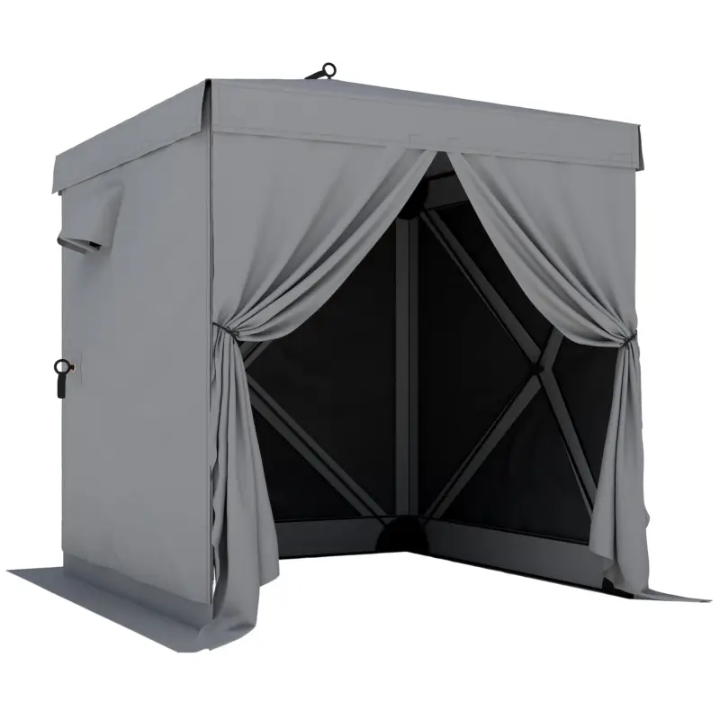 Cumpără online Outsunny Pavilion pop-up pliant 1,85x1,85 m, impermeabil, stabil, rezistent la iarnă, cu 4 panouri laterale din plasă, geantă, UV 30+