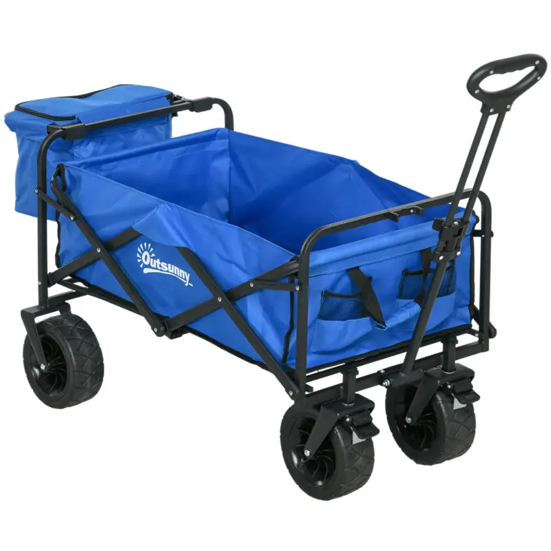 Livrare gratuită Outsunny Carucior pliabil pentru exterior cu geanta frigorifica d