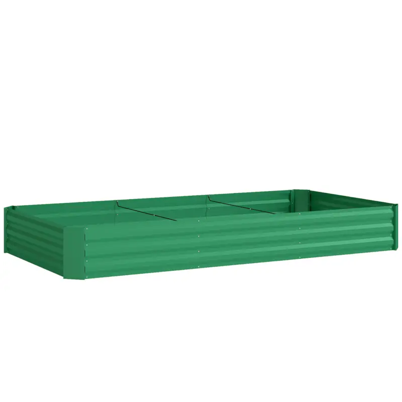 Outsunny Jardiniere de exterior, cadru galvanizat pentru cultivare cu margine de siguranță și fund deschis 240 x 120 x 30 cm verde Retur gratuit