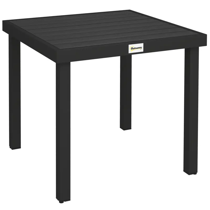 Disponibil imediat Outsunny Aluminum Outdoor Patio Dining Table for 4 for Garden Lawn Backyard, Natural