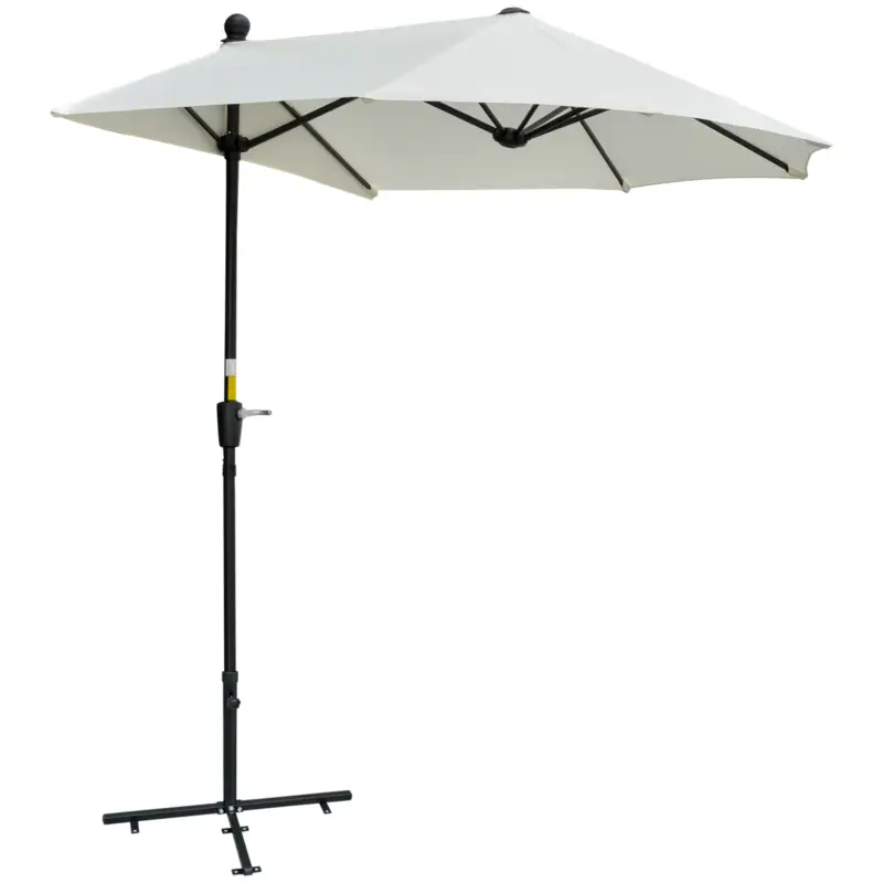 Outsunny Umbrelă Semicirculară cu Manivelă și Material Anti-UV, 200x190x240 cm, Crem Calitate înaltă