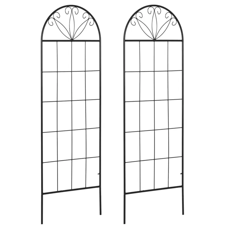 Outsunny Trelis pentru grădină set de 2 suport pentru plante agățătoare din metal - 51 x 152 cm negru Vezi acum