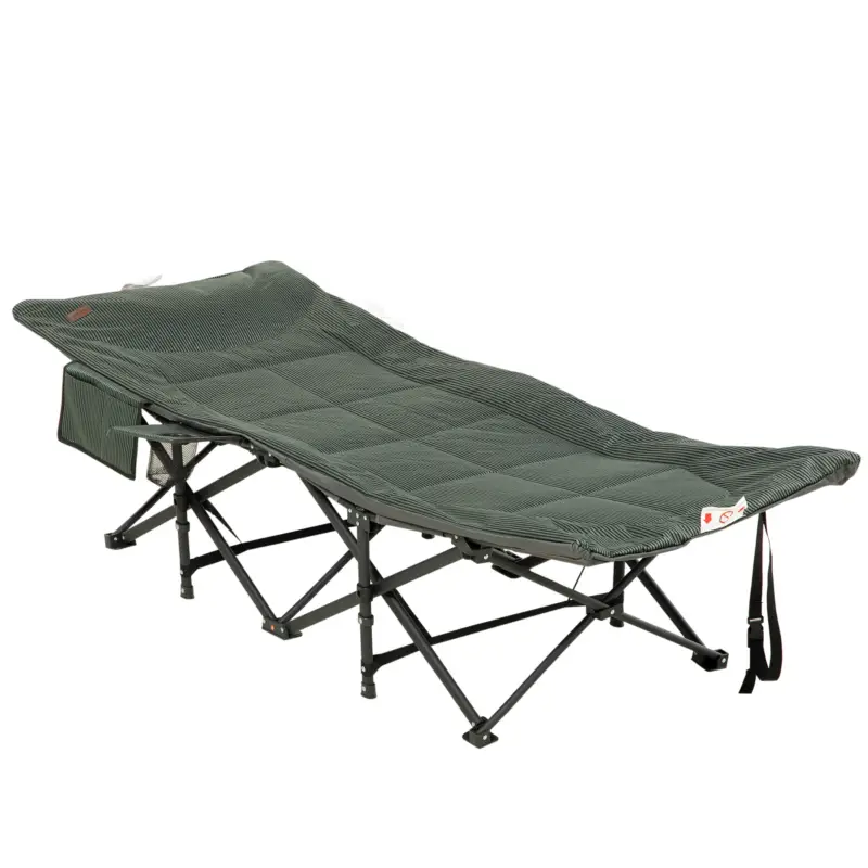 Outsunny Șezlong pliabil, spătar reglabil, cu suport pentru pahare, până la 120 kg, 68 x 190 x 48 cm, Gri Super ofertă